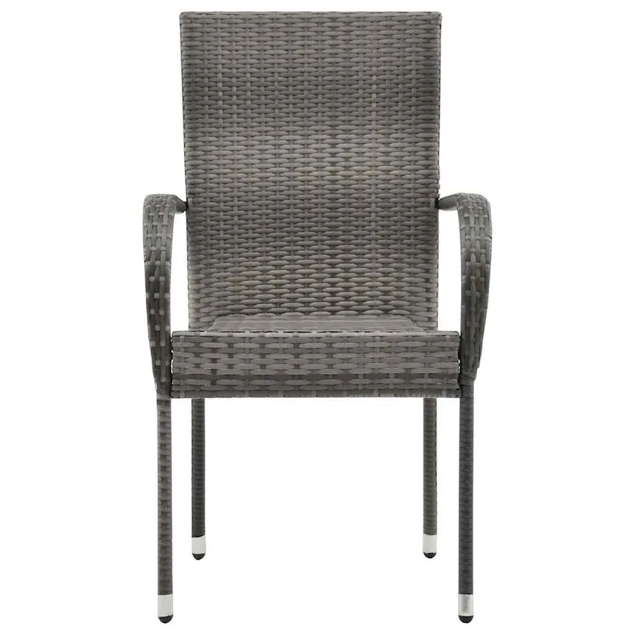 Ensemble à manger de jardin 5 pcs Gris - 4