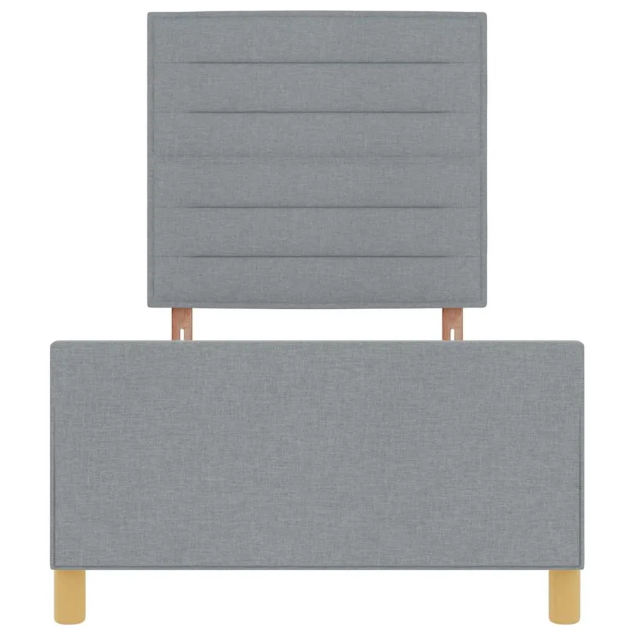 Cadre de lit avec tête de lit Gris clair 100 x 200 cm tissu - 7