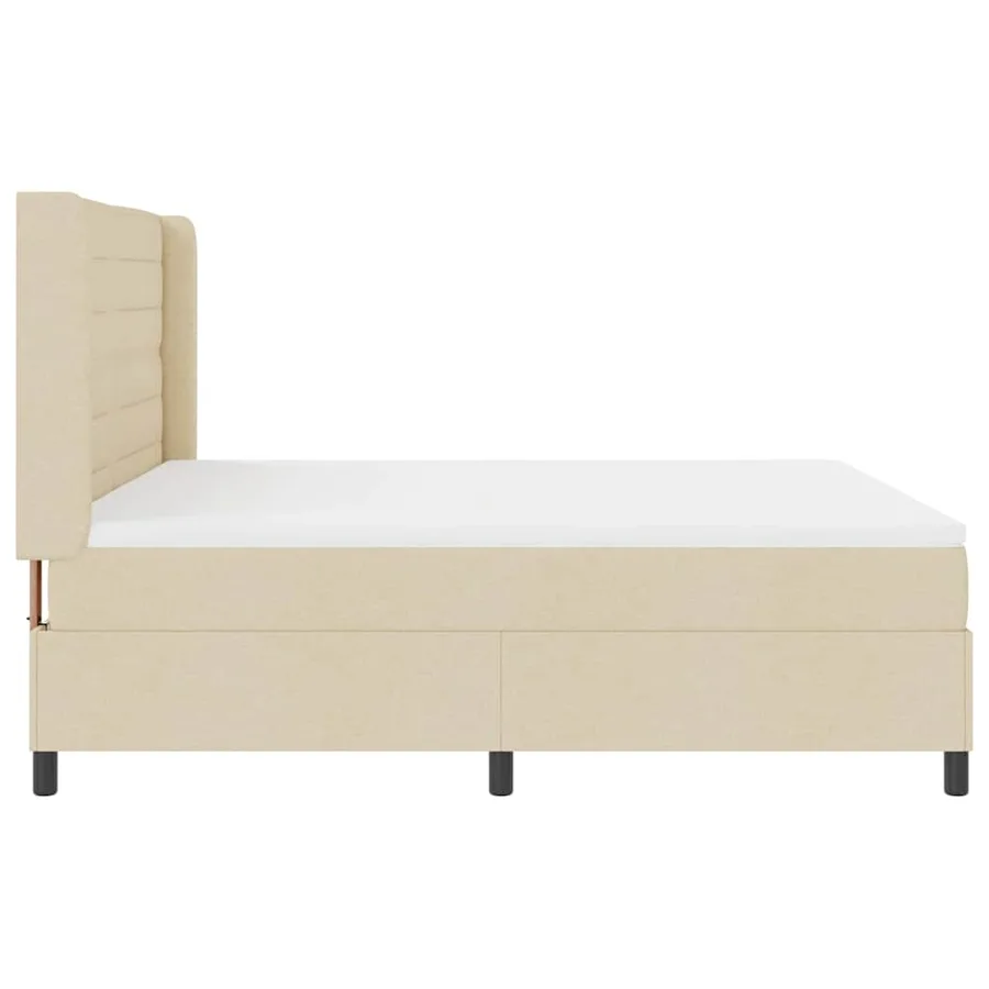 Lit à ressort LED avec matelas Crème 180 x 200 cm tissu - 9