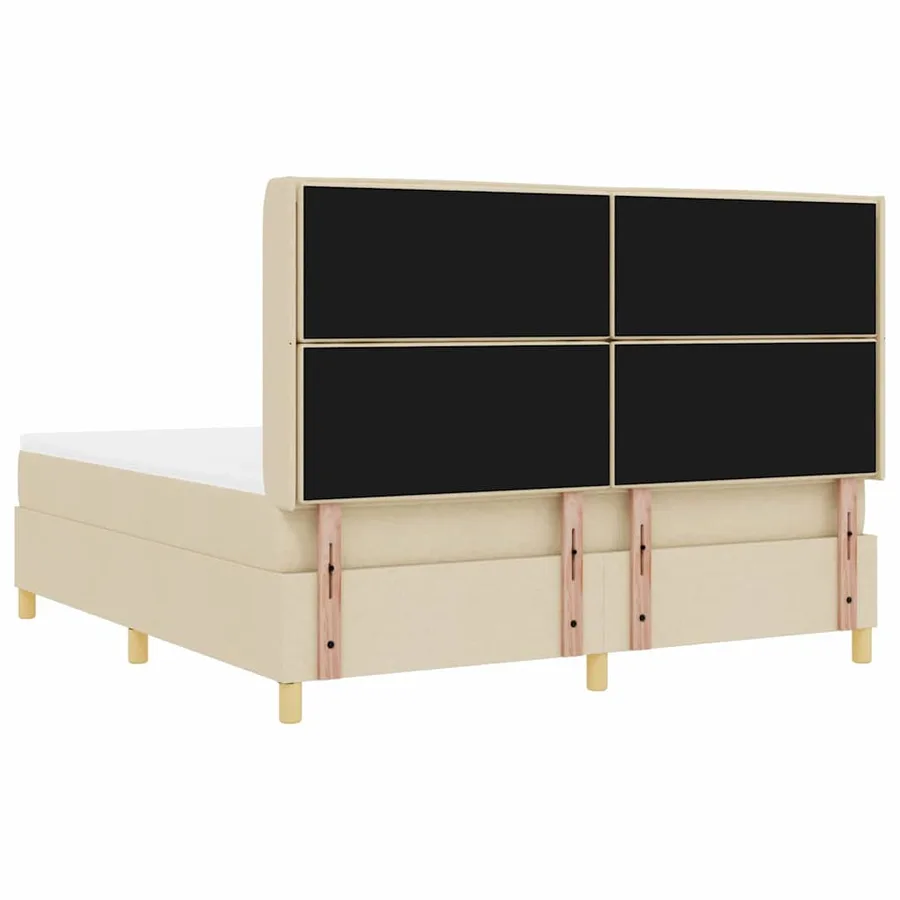 Lit à ressorts avec bandes LED Crème 180 x 200 cm tissu - 10