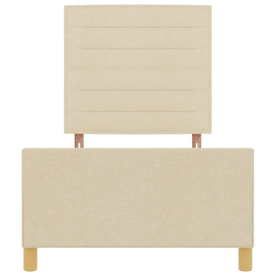 Cadre de lit avec tête de lit Crème 90 x 200 cm tissu - 7