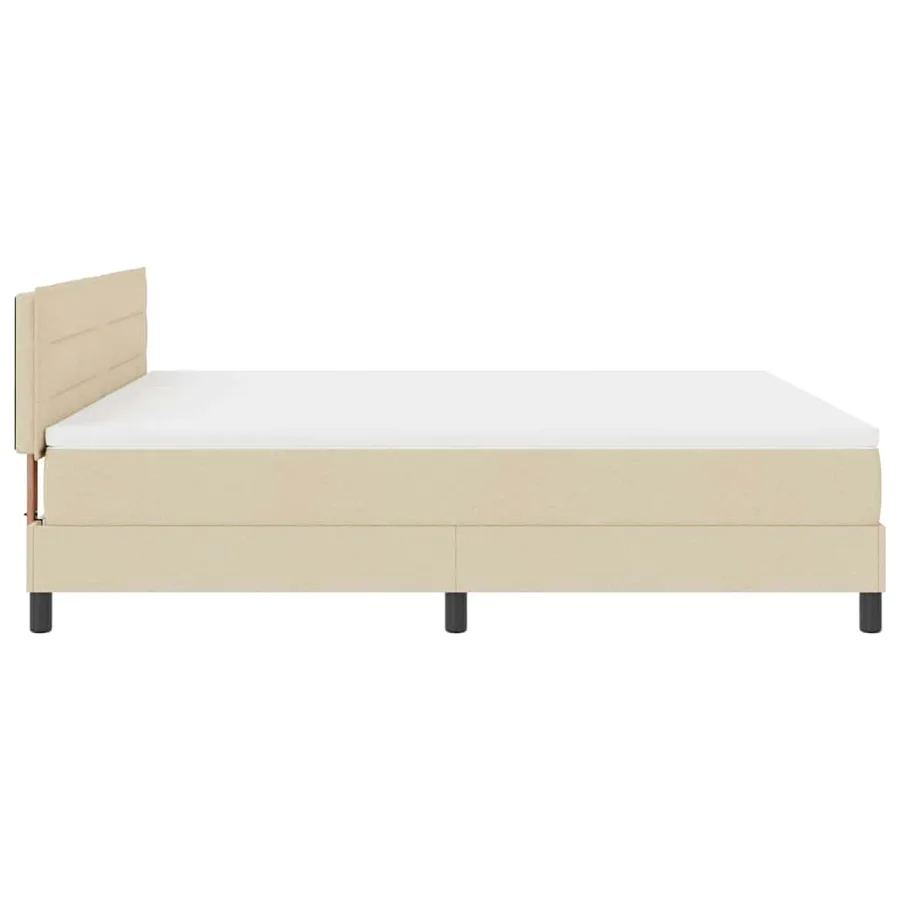 Lit à ressorts avec matelas avec LED Crème 180 x 200 cm tissu - 9