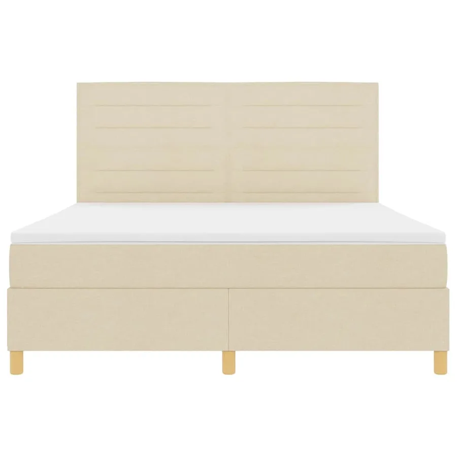 Lit à ressorts avec matelas Crème 180 x 200 cm tissu - 7