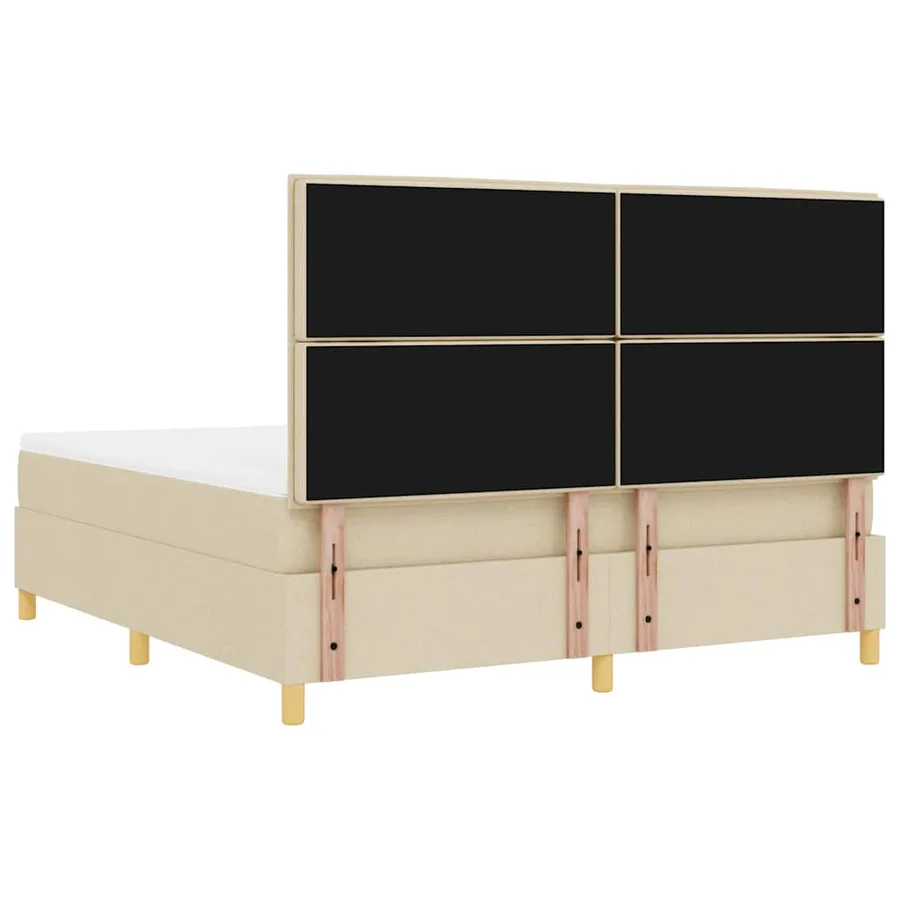 Lit à ressorts avec matelas Crème 180 x 200 cm tissu - 9