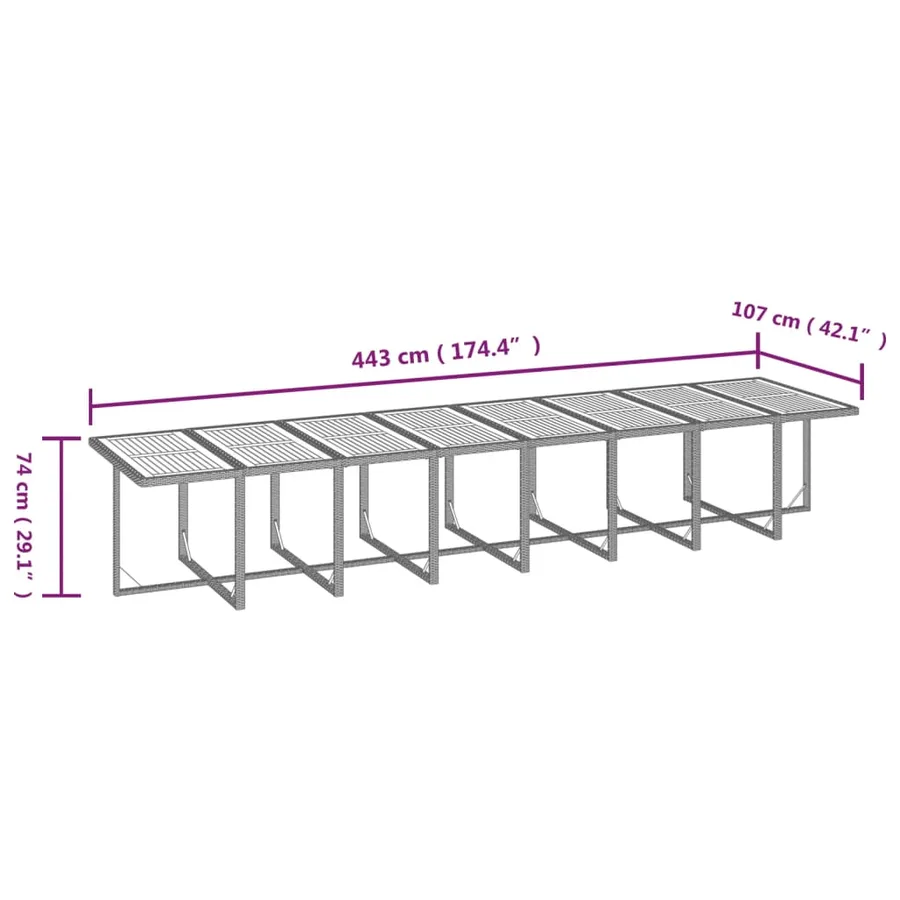 Ensemble à manger de jardin et coussins 17 pcs beige - 10