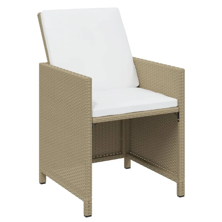 Ensemble à manger de jardin et coussins 17 pcs beige - 5