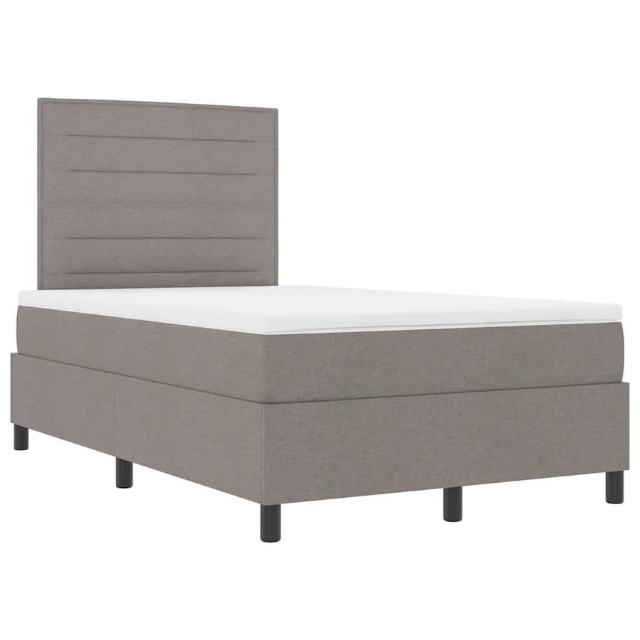 Lit à ressorts avec matelas Taupe 120 x 200 cm tissu - 5
