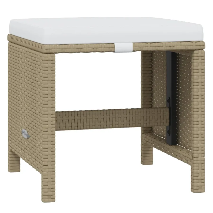 Ensemble à manger de jardin coussins 17pcs Résine tressée Beige - 10