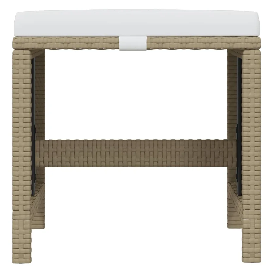 Ensemble à manger de jardin coussins 17pcs Résine tressée Beige - 11
