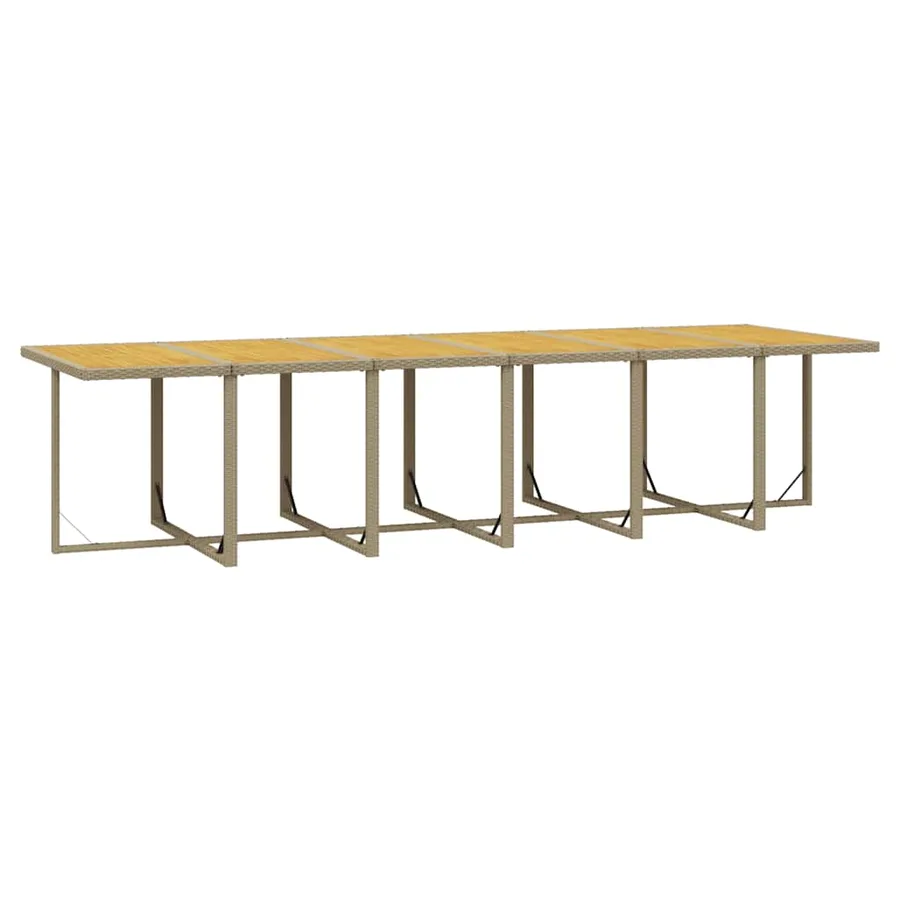 Ensemble à manger de jardin coussins 17pcs Résine tressée Beige - 7