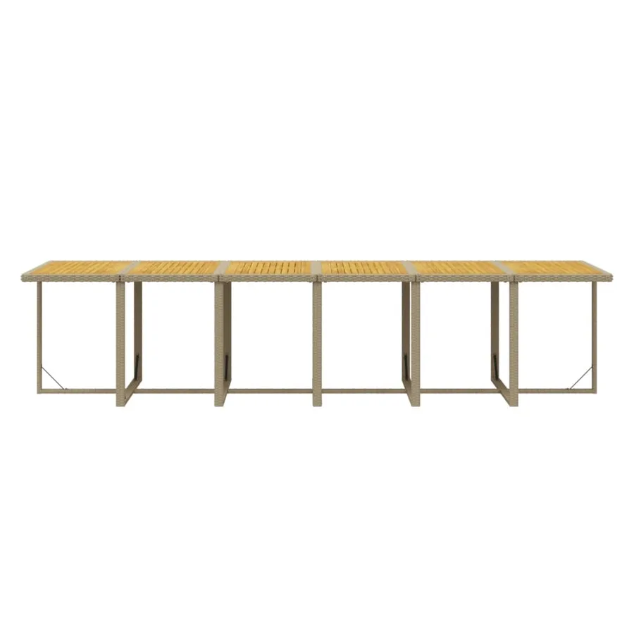 Ensemble à manger de jardin coussins 17pcs Résine tressée Beige - 8