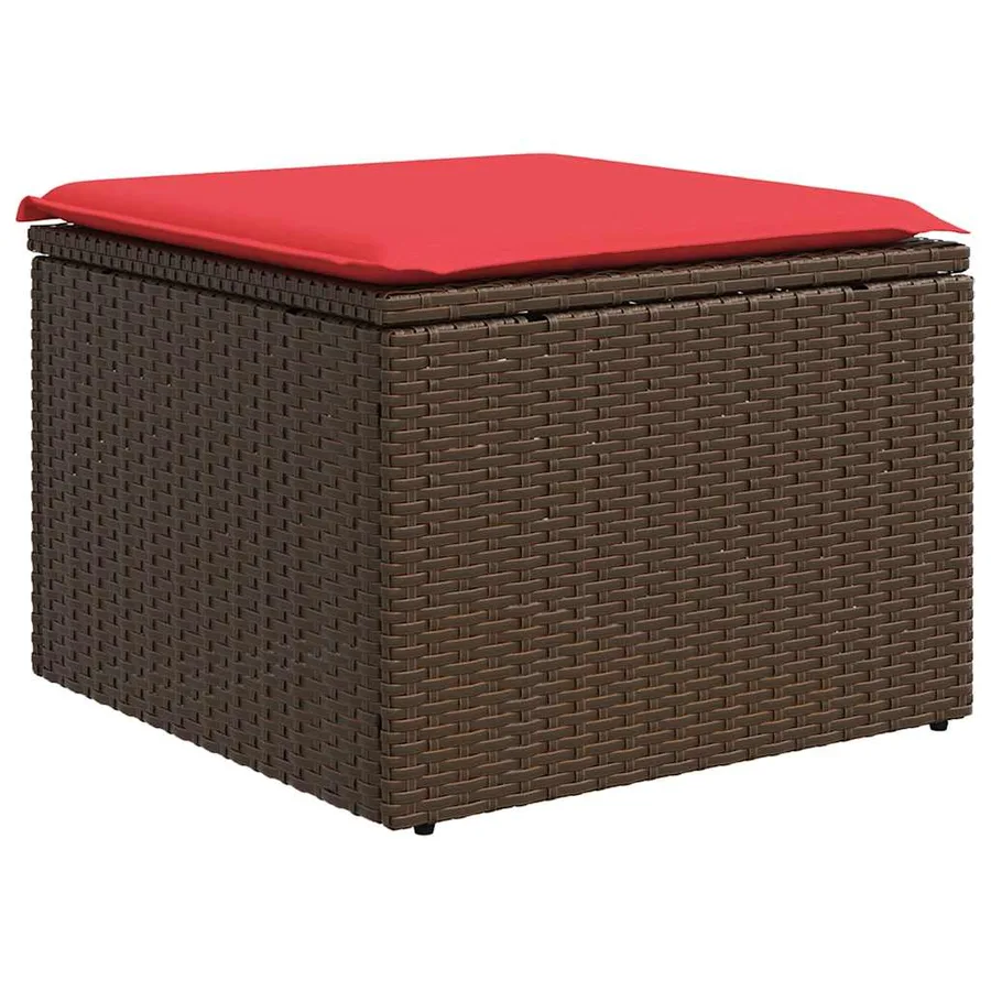 Ensemble de canapé de jardin 6 pcs avec coussins marron résine tressée - 6