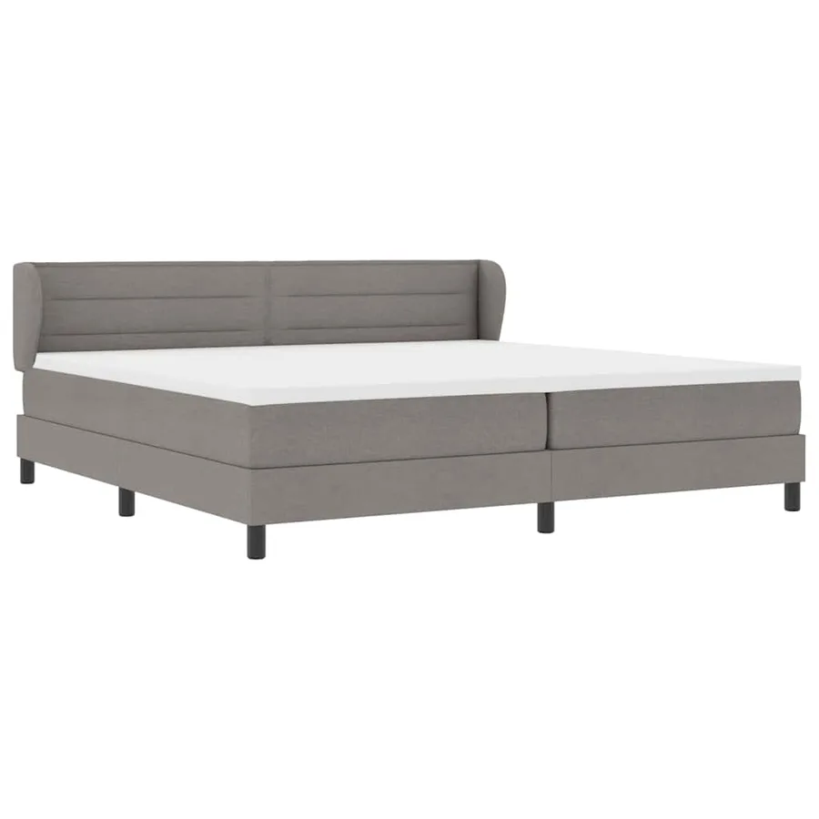 Lit à ressorts avec matelas Taupe 200 x 200 cm tissu - 6