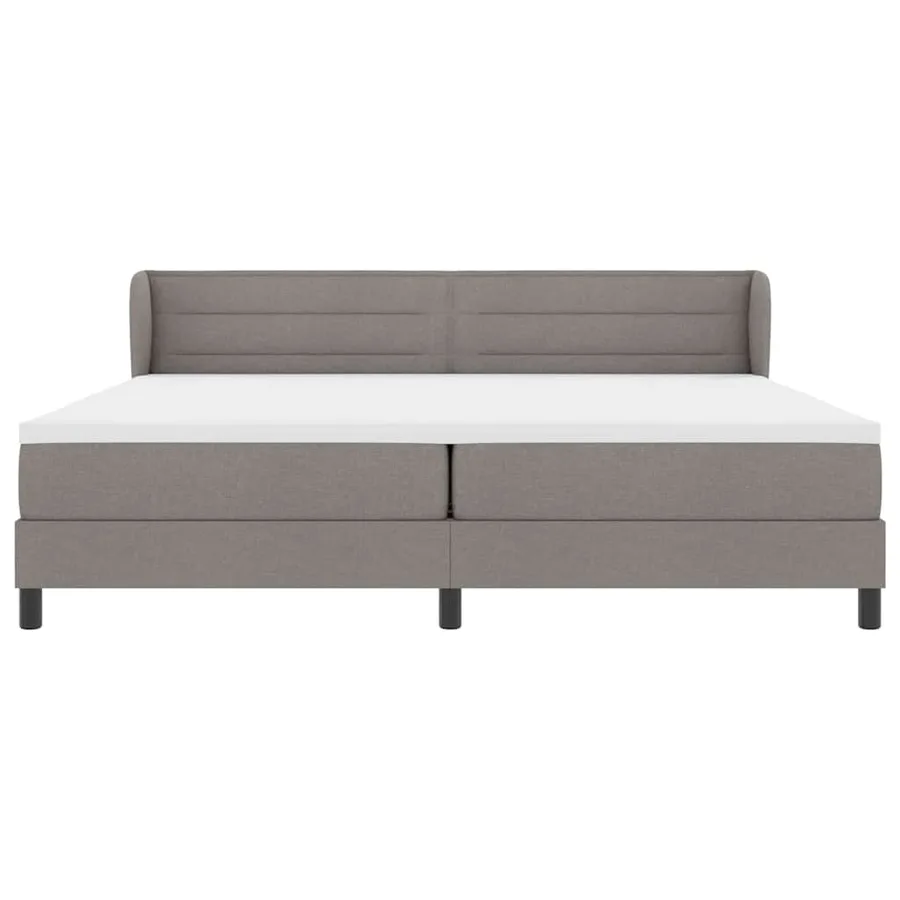 Lit à ressorts avec matelas Taupe 200 x 200 cm tissu - 7