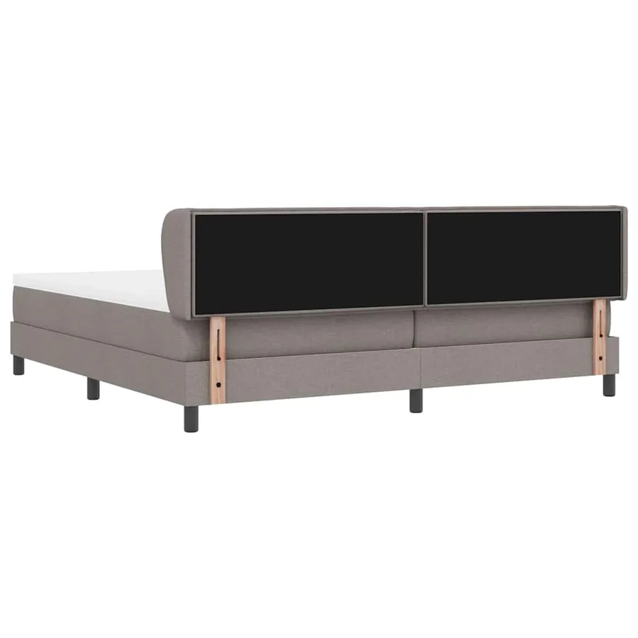 Lit à ressorts avec matelas Taupe 200 x 200 cm tissu - 9