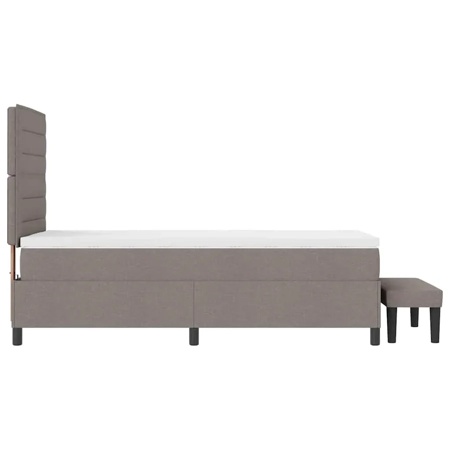 Lit à ressorts avec tête de lit Taupe 100 x 200 cm tissu - 9