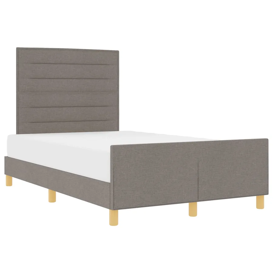 Cadre de lit avec tête de lit Taupe 120 x 190 cm tissu - 2