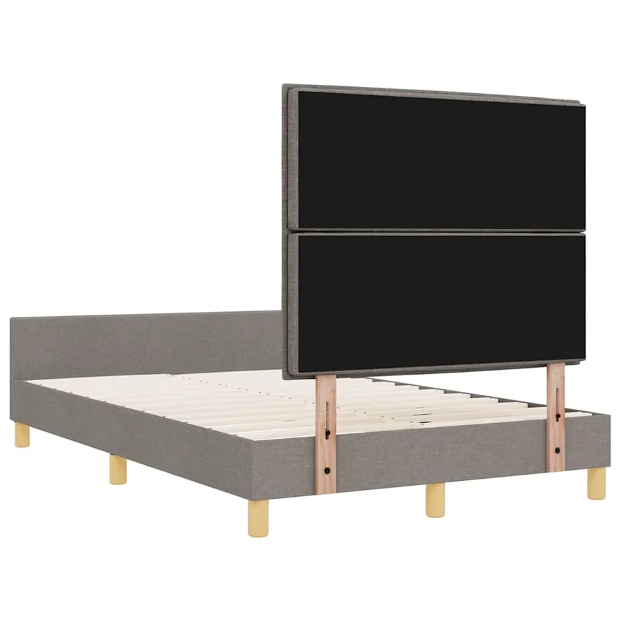 Cadre de lit avec tête de lit Taupe 120 x 190 cm tissu - 9