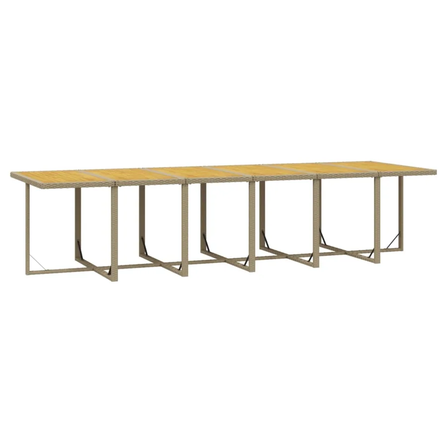 Ensemble à manger de jardin coussins 13pcs Résine tressée Beige - 7