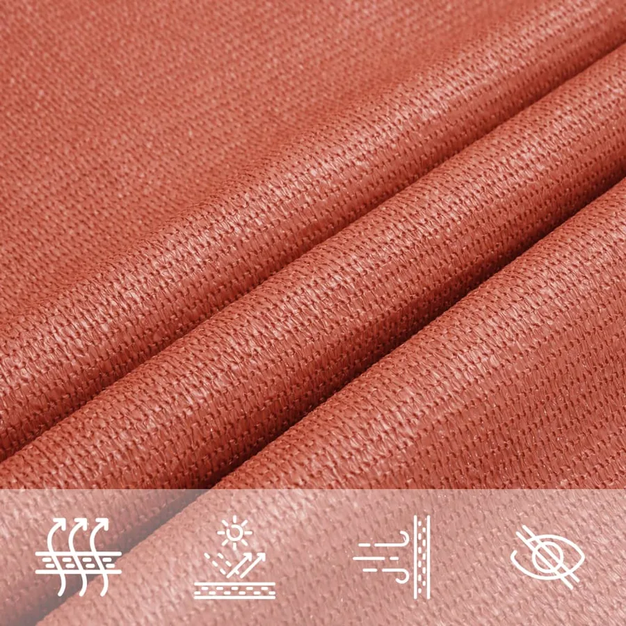 Voile d'ombrage 160 g/m² Terre cuite 2x2 m PEHD - 7