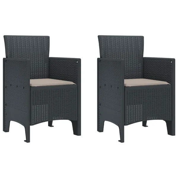 Chaise de jardin 2 pcs Anthracite 53 x 49 x 85 cm Polypropylène