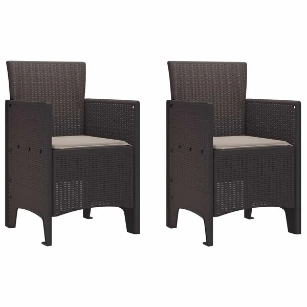 Chaise de jardin 2 pcs Marron 53 x 49 x 85 cm Polypropylène