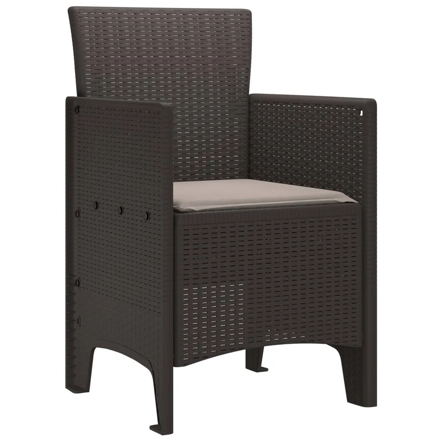 Chaise de jardin 2 pcs Marron 53 x 49 x 85 cm Polypropylène - 2