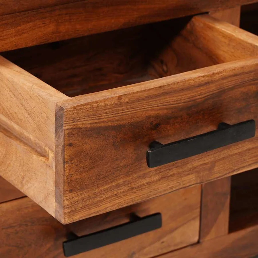 Meuble TV 110x30x40 cm Bois solide - 6