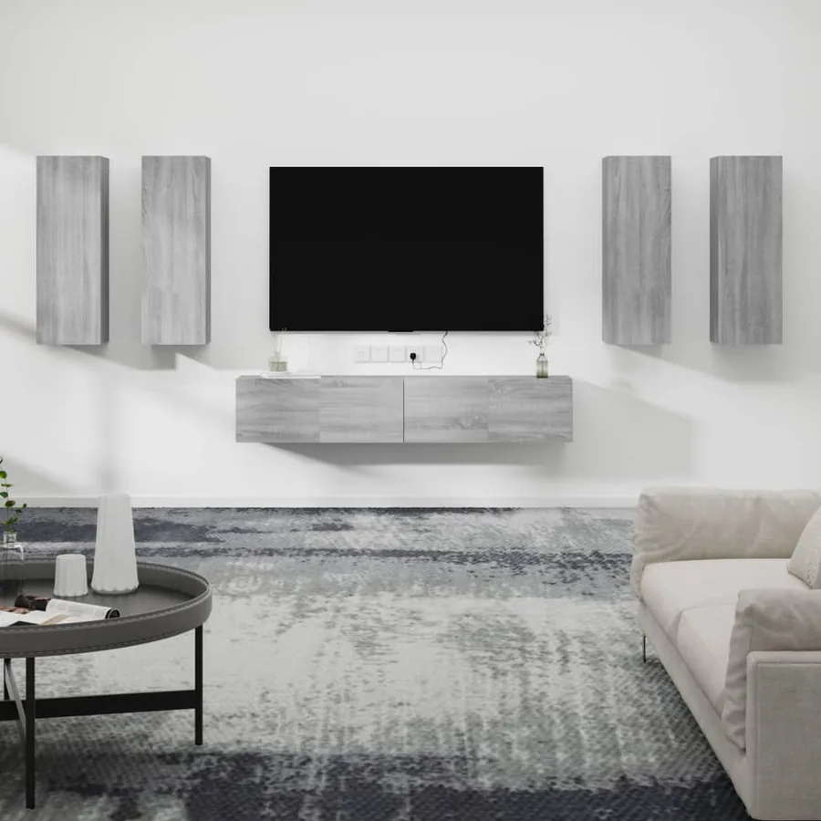 Ensemble de meubles TV 6 pcs Sonoma gris Bois d'ingénierie
