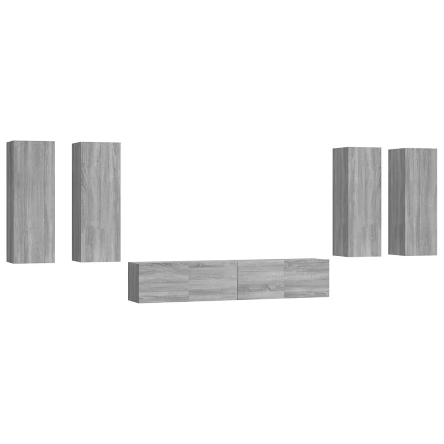 Ensemble de meubles TV 6 pcs Sonoma gris Bois d'ingénierie - 2