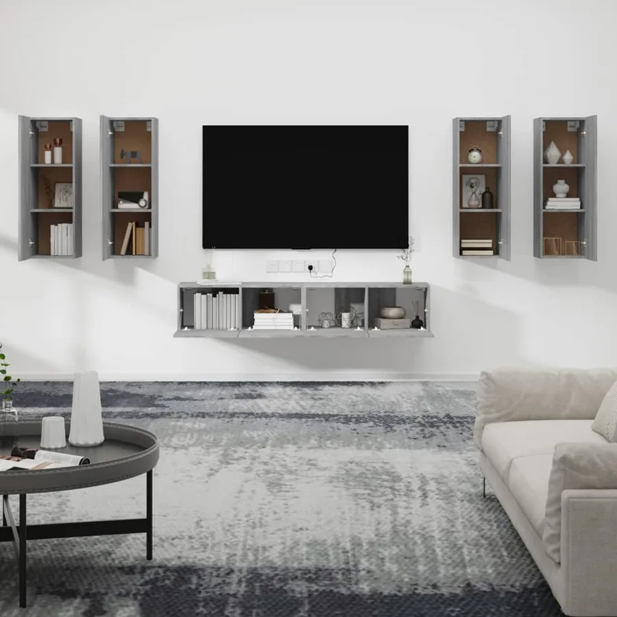 Ensemble de meubles TV 6 pcs Sonoma gris Bois d'ingénierie - 3