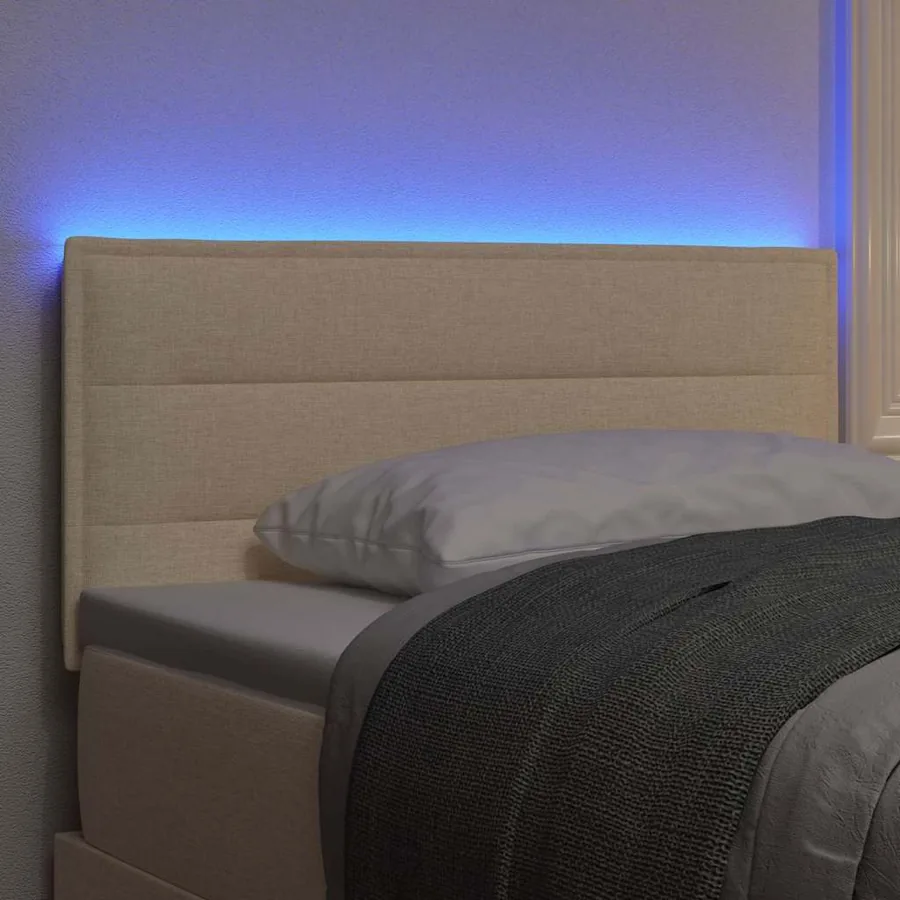 Tête de lit LED avec bandes LED Crème 80 cm tissu - 4