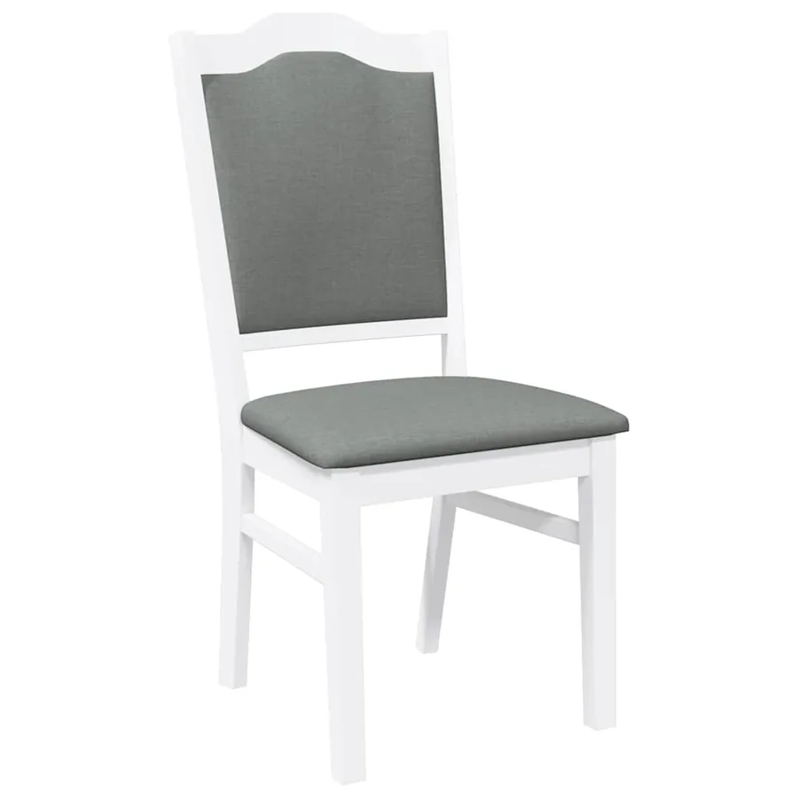 Chaises de salle à manger avec coussins (2 pcs) bois massif blanc caoutchouc - 4
