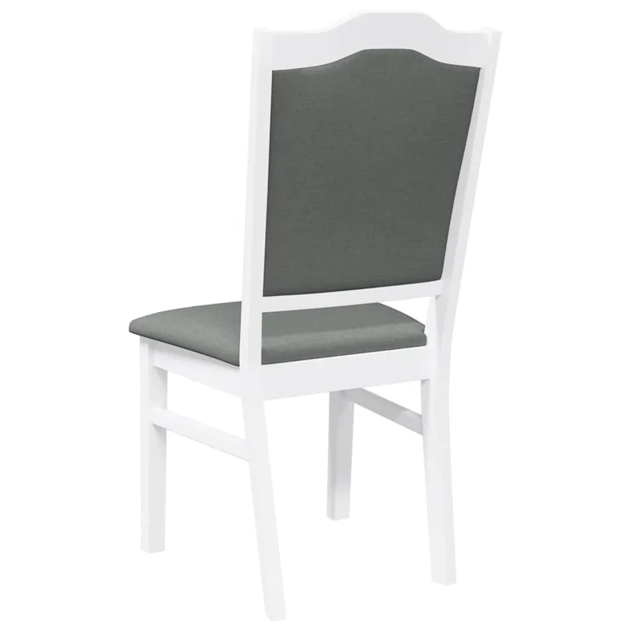 Chaises de salle à manger avec coussins (2 pcs) bois massif blanc caoutchouc - 7