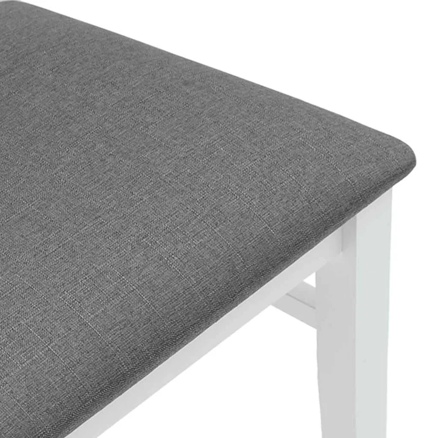 Chaises de salle à manger avec coussins (2 pcs) bois massif blanc caoutchouc - 8
