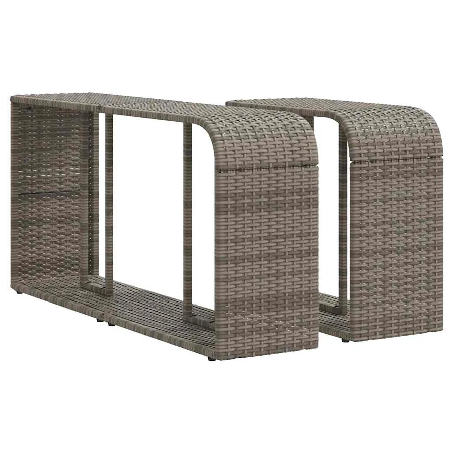 Ensemble de canapé de jardin 11 pcs avec coussins gris résine tressée - 8