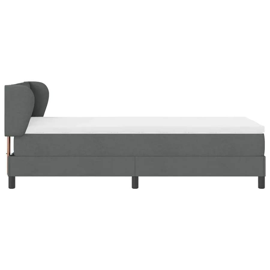 Lit à ressorts avec matelas Gris foncé 80 x 200 cm tissu - 7
