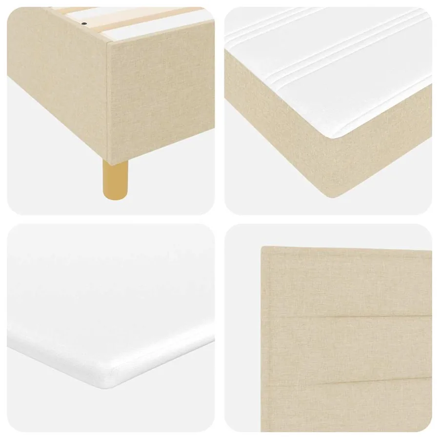 Lit à ressort LED avec matelas Crème 80 x 200 cm tissu - 11