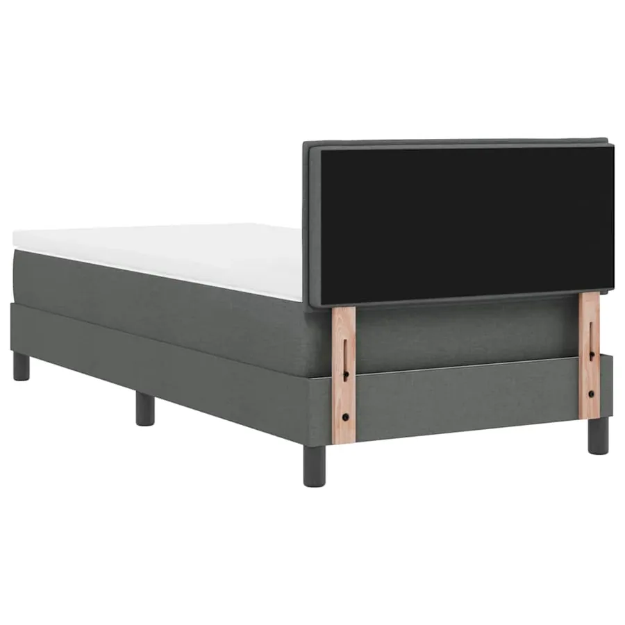 Lit à ressorts avec matelas Gris foncé 80 x 200 cm tissu - 8