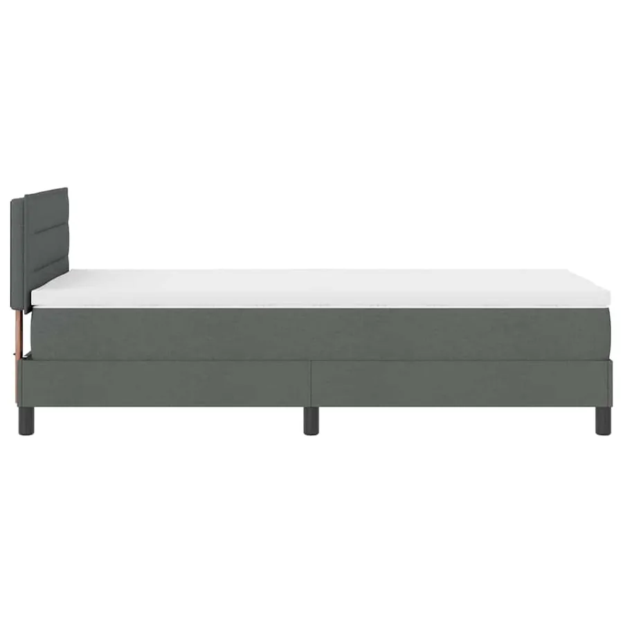 Lit à ressorts avec matelas Gris foncé 80 x 200 cm tissu - 9