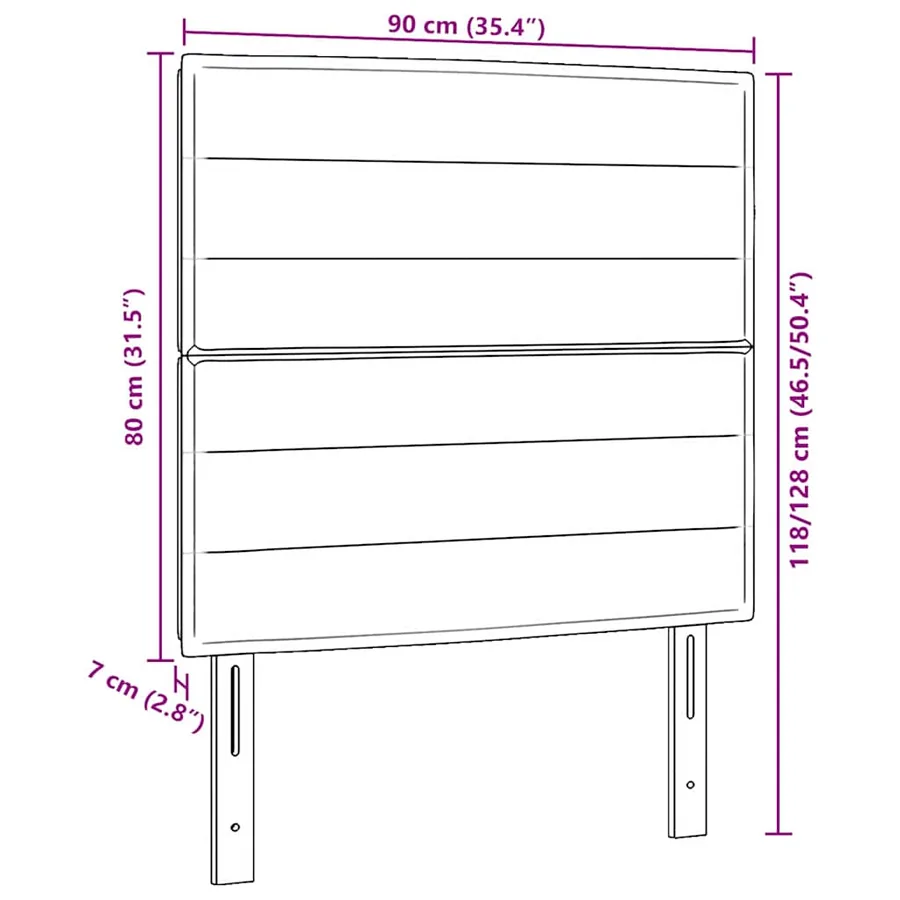 Tête de lit Gris clair 90 cm tissu - 9
