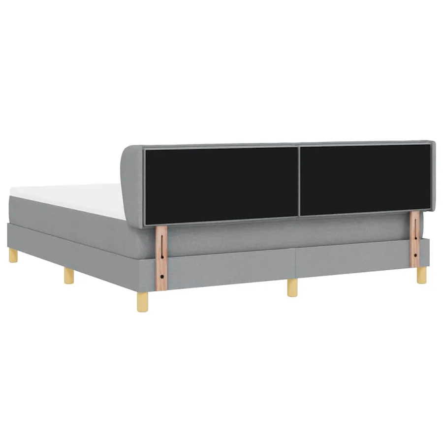 Lit à ressorts avec matelas Gris clair 180 x 200 cm tissu - 9