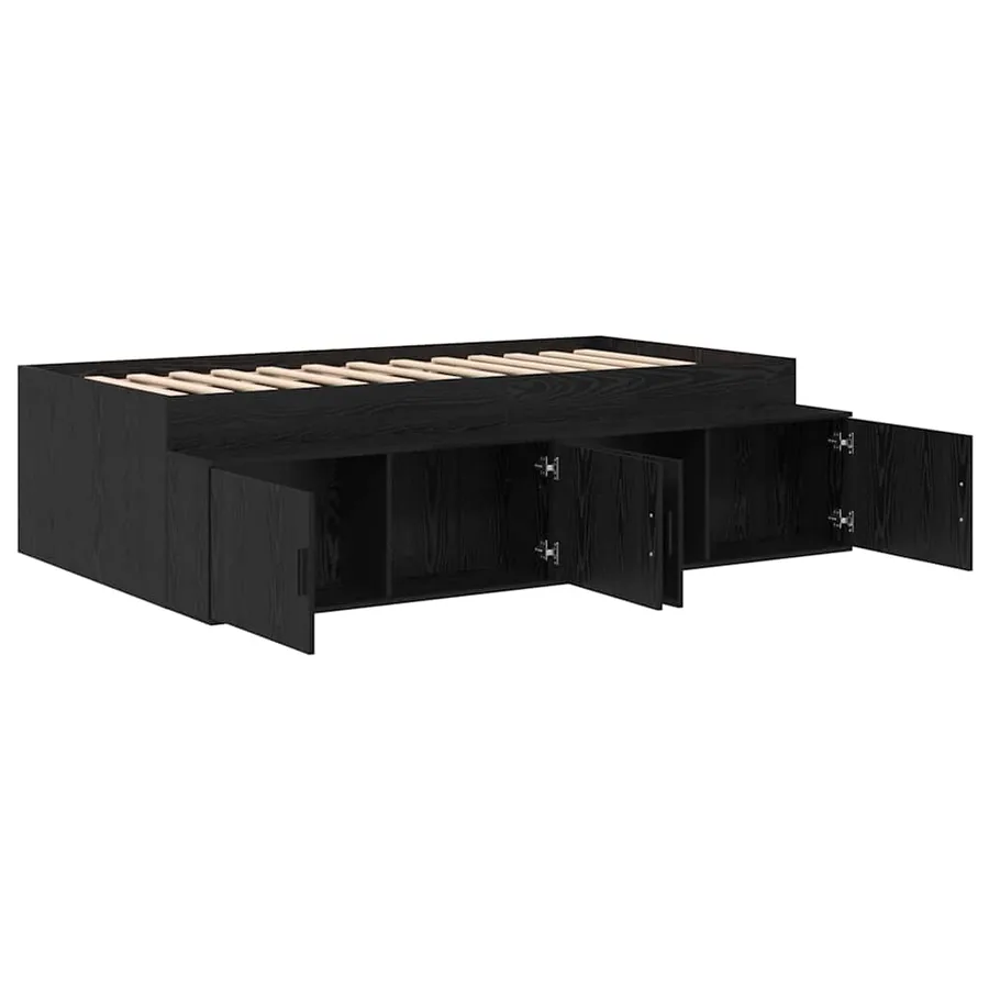 Cadre de lit Chêne noir 90 x 200 cm Bois d'ingénierie - 4