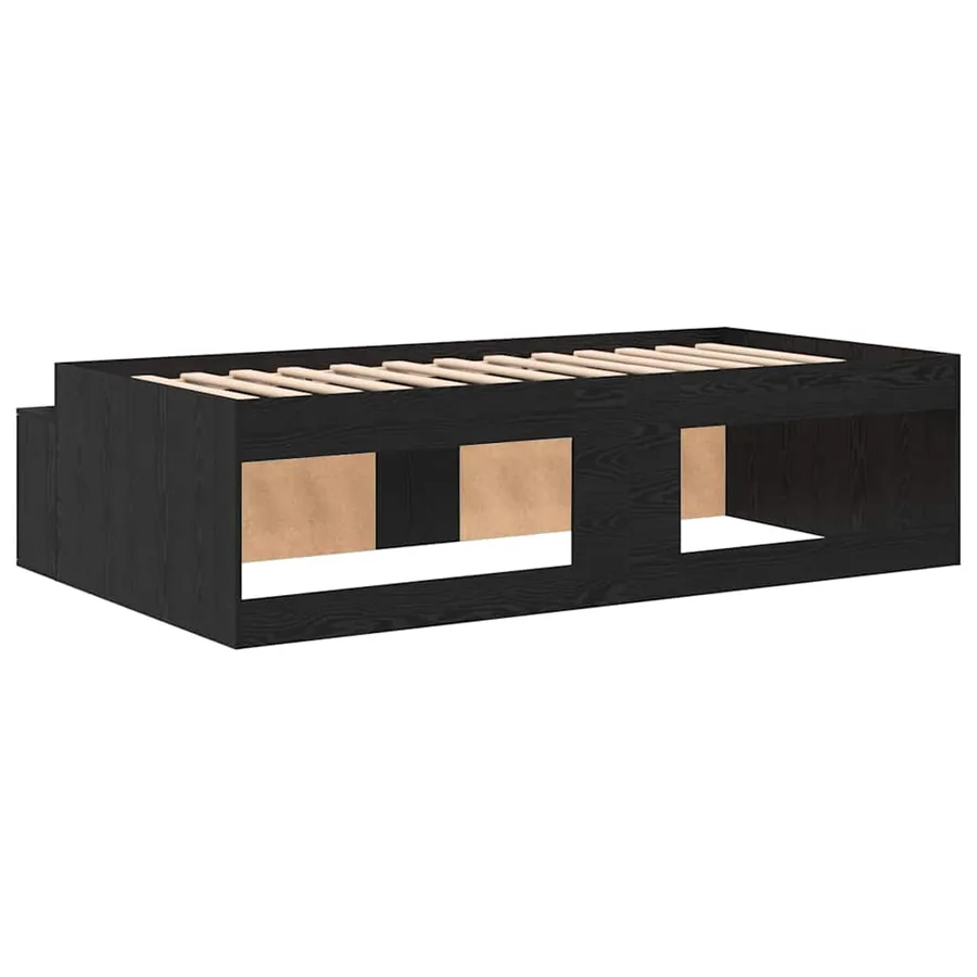 Cadre de lit Chêne noir 90 x 200 cm Bois d'ingénierie - 7