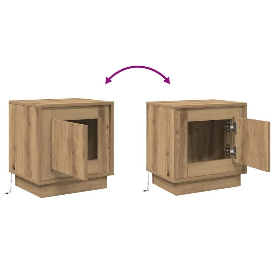Cabinet de chevet 2 pc Chêne artisanal 44 x 34,5 x 45 cm - 14