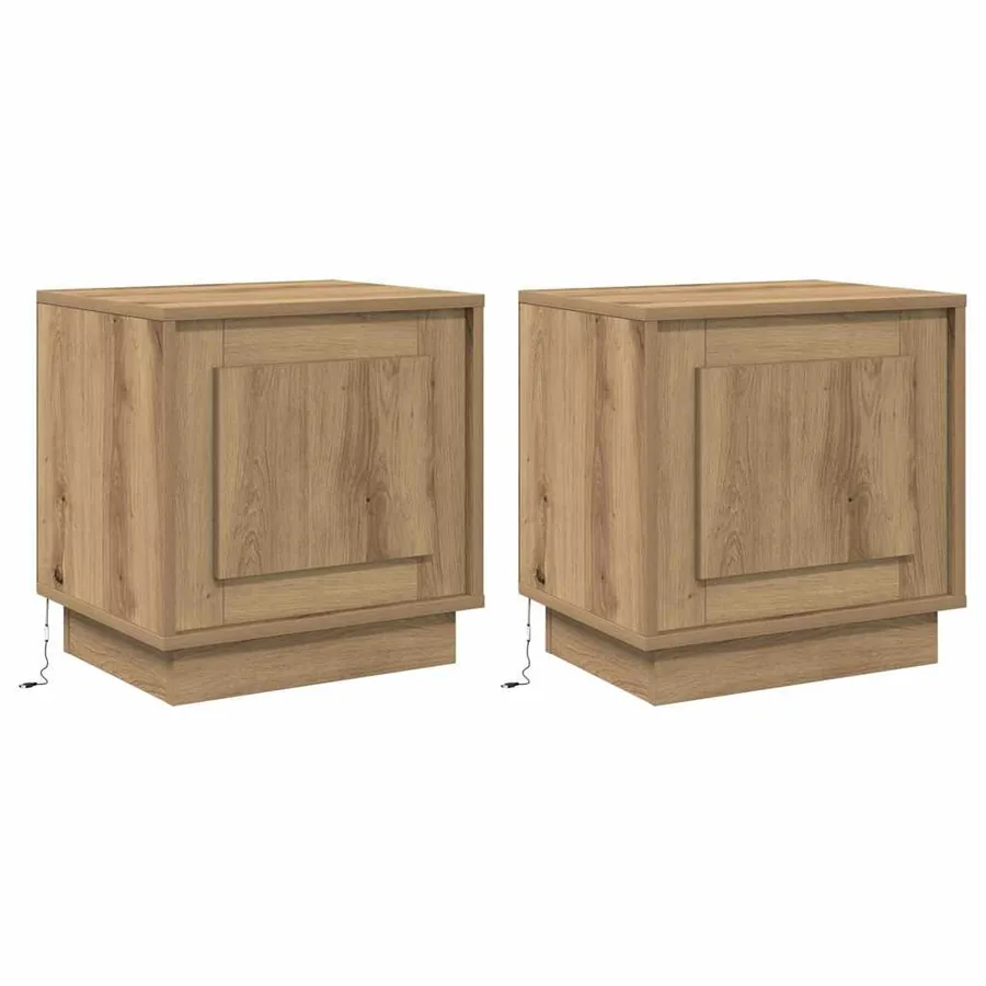 Cabinet de chevet 2 pc Chêne artisanal 44 x 34,5 x 45 cm - 2