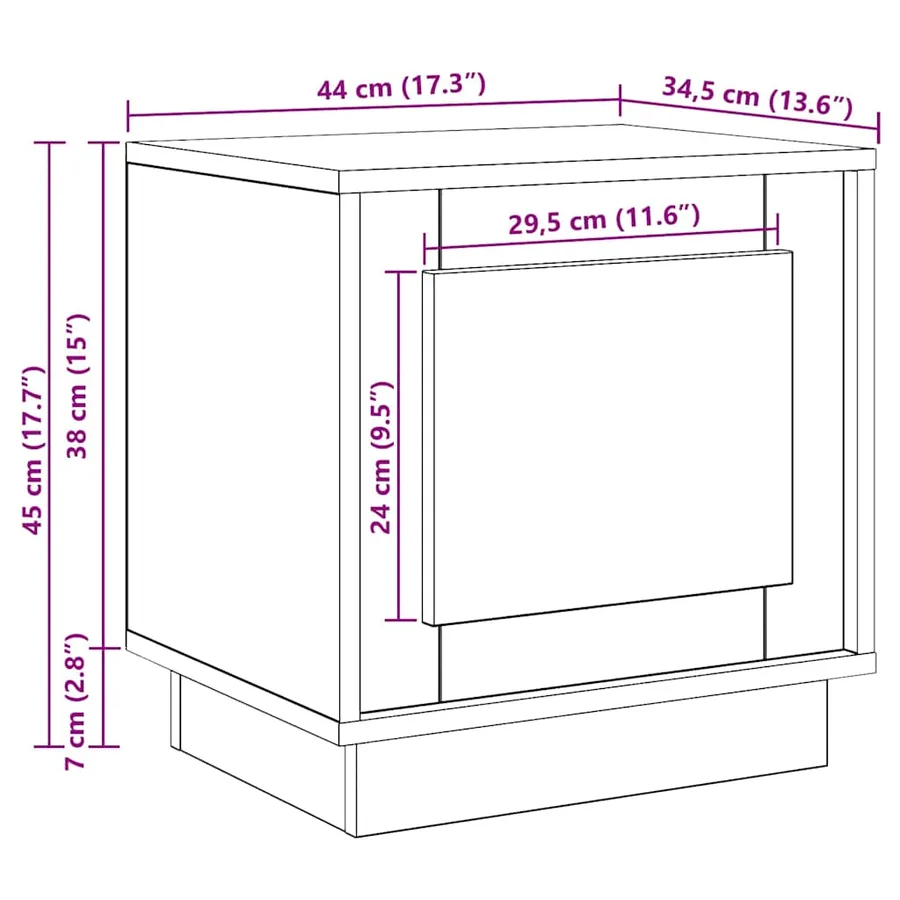 Cabinet de chevet 2 pcs Blanc 44 x 34,5 x 45 cm - 16