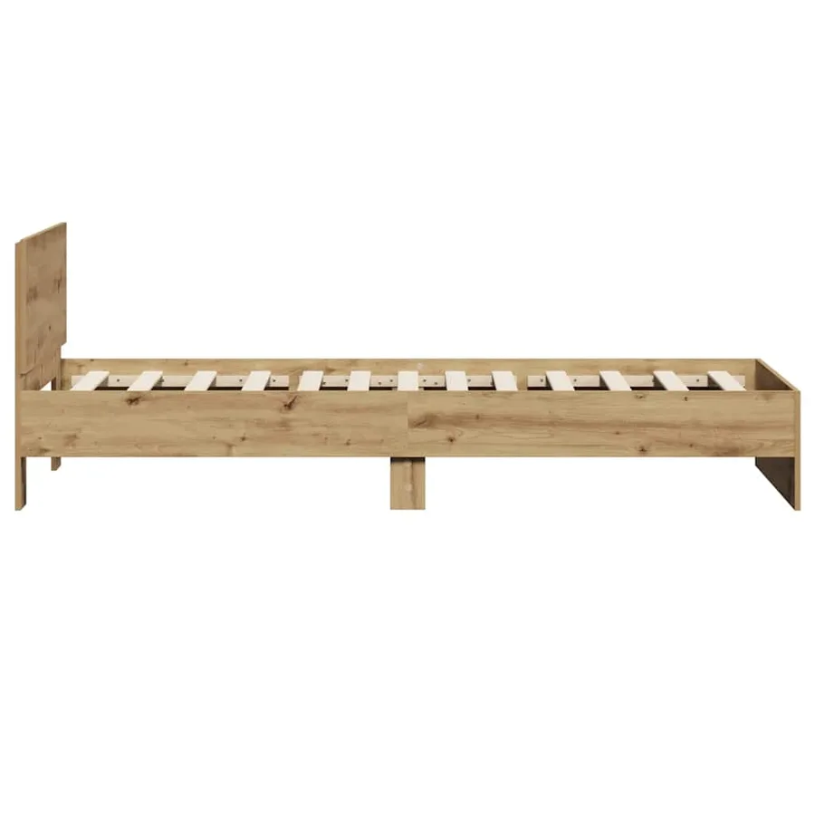 Cadre de lit Chêne artisanal 90 x 200 cm Bois d'ingénierie - 6
