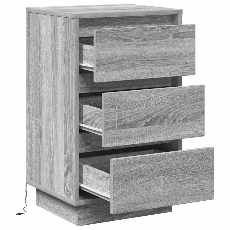Cabinet de chevet Gris 39 x 34,5 x 65 cm Bois d'ingénierie - 6