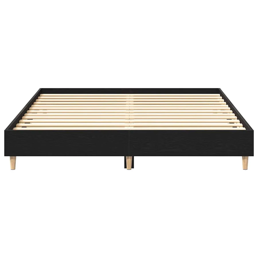Cadre de lit Chêne noir 203 x 143 x 25 cm Bois d'ingénierie - 5